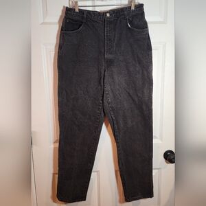 Gitano Vintage Black High Rise Relaxed Straight Leg Jeans Size 32/18W Tall/Long